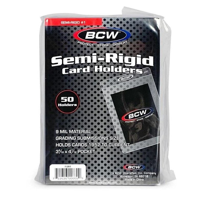 50 BCW SEMI RIGID CARD HOLDER