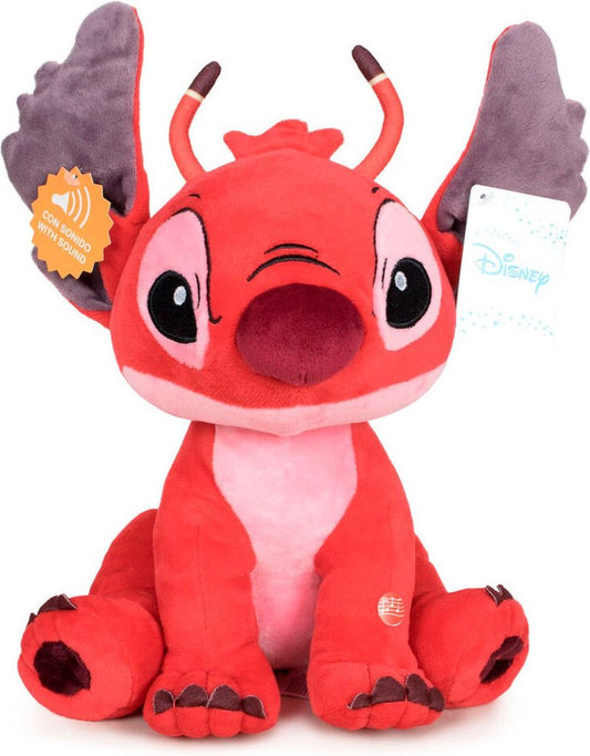 Leroy - Disney Lilo & Stitch Pluche Knuffel (Rood) + Geluid XL 60 cm