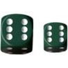 Opaque 12mm d6 with pips Dice Blocks (36 Dice) - Green w/white