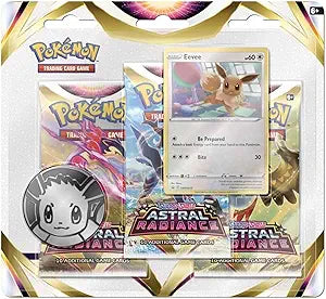 Pokemon Blister Pack - 3-Pack: 3 Sword & Shield: Astral Radiance Booster Pakker + Eevee Black Star Promo