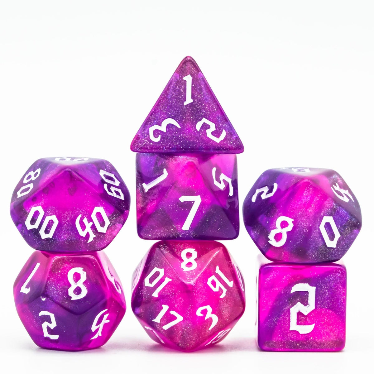 Polydice – Pink Dragon – Set 7 stuks
