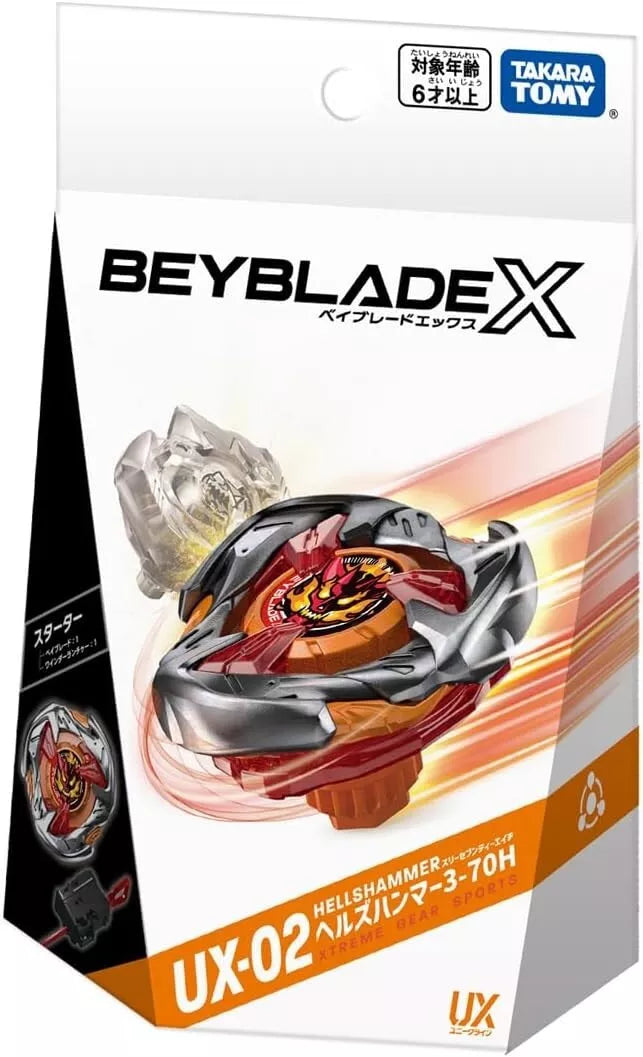 Takara Tomy Beyblade X 2024 Unique Line UX-02 Hells Hammer 3-70H