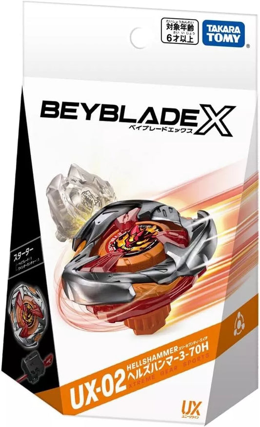 Takara Tomy Beyblade X 2024 Unique Line UX-02 Hells Hammer 3-70H