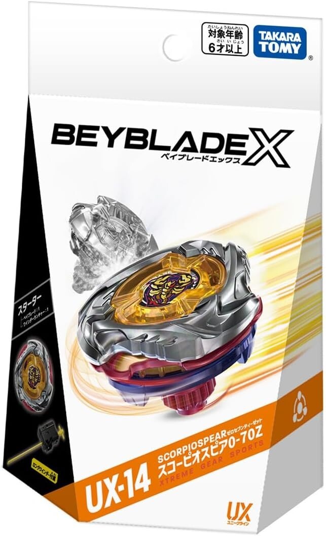 Takara Tomy Beyblade X UX-14 Starter Scorpio Spear 0-70Z